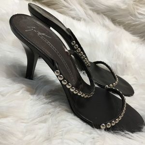 🌸 Giuseppe Zanotti heel sandals size 37.5 brown